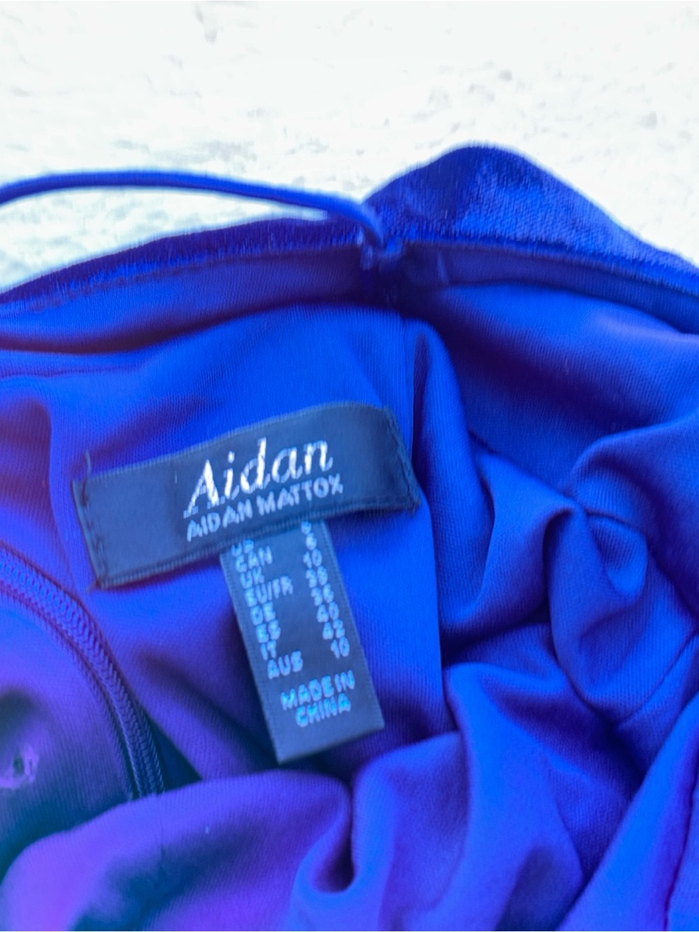 Aidan Mattox Royal Blue Velvet Plunging Maxi Gown - Picture 8 of 13